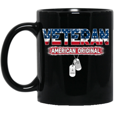 US Army Veteran American Original 11 oz - 15 oz Black Mug-Mug-Army-Logo-Veterans Nation