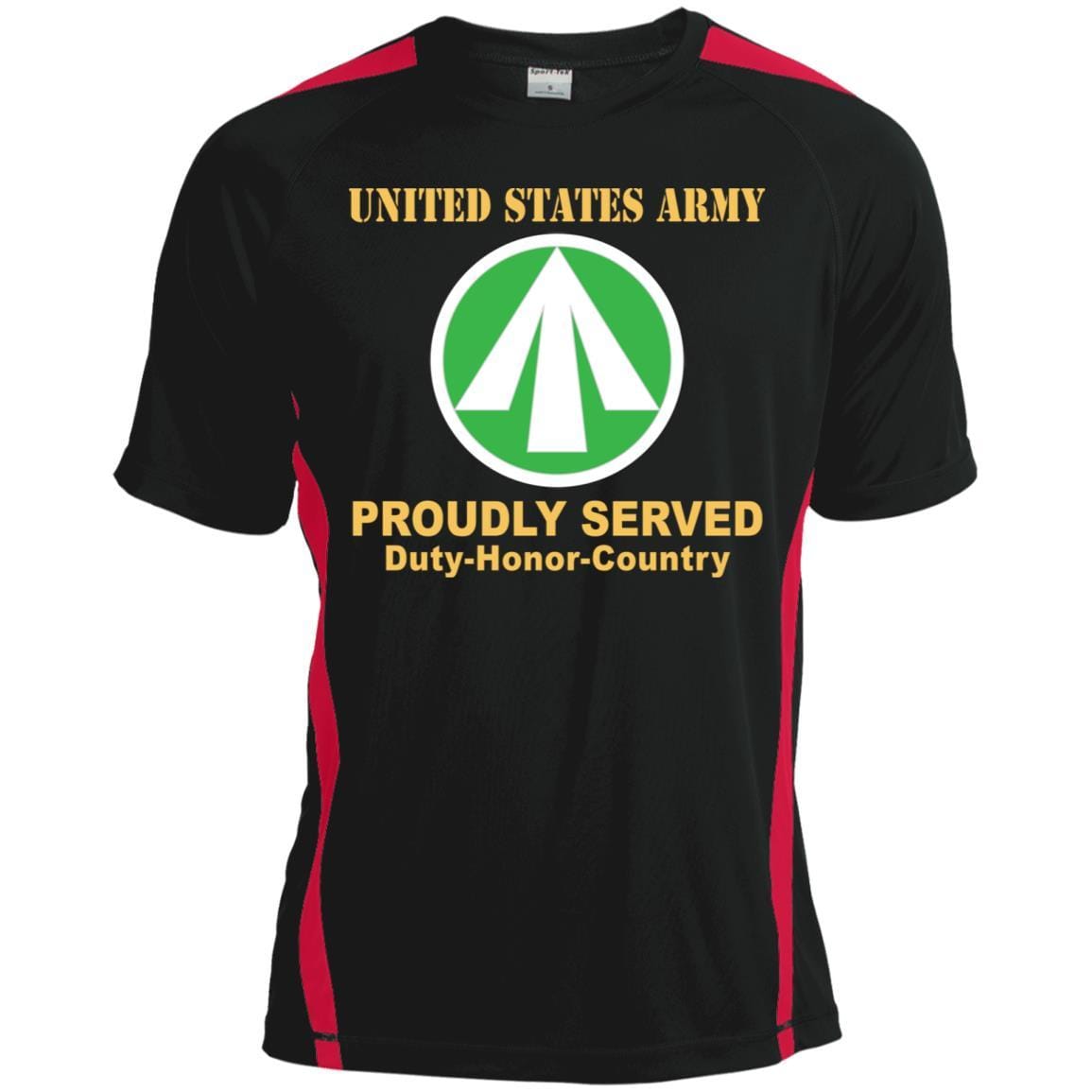 US ARMY CSIB MILITARY SURFACE DEPLOYMENT AND DISTRIBUTION COMMAND- Proudly Served T-Shirt On Front For Men-TShirt-Army-Veterans Nation