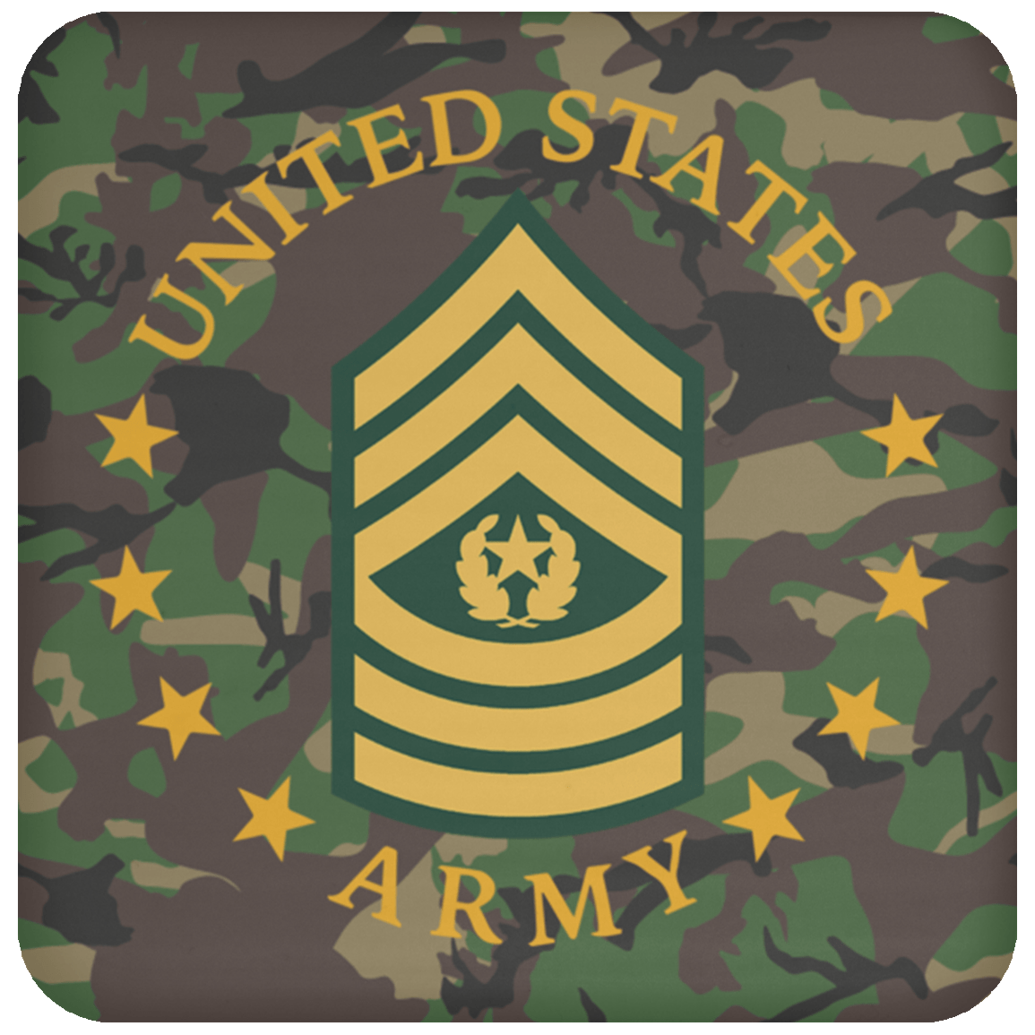 US Army E-9 Command Sergeant Major E9 CSM Noncommissioned Officer Coaster-Coaster-Army-Ranks-Veterans Nation