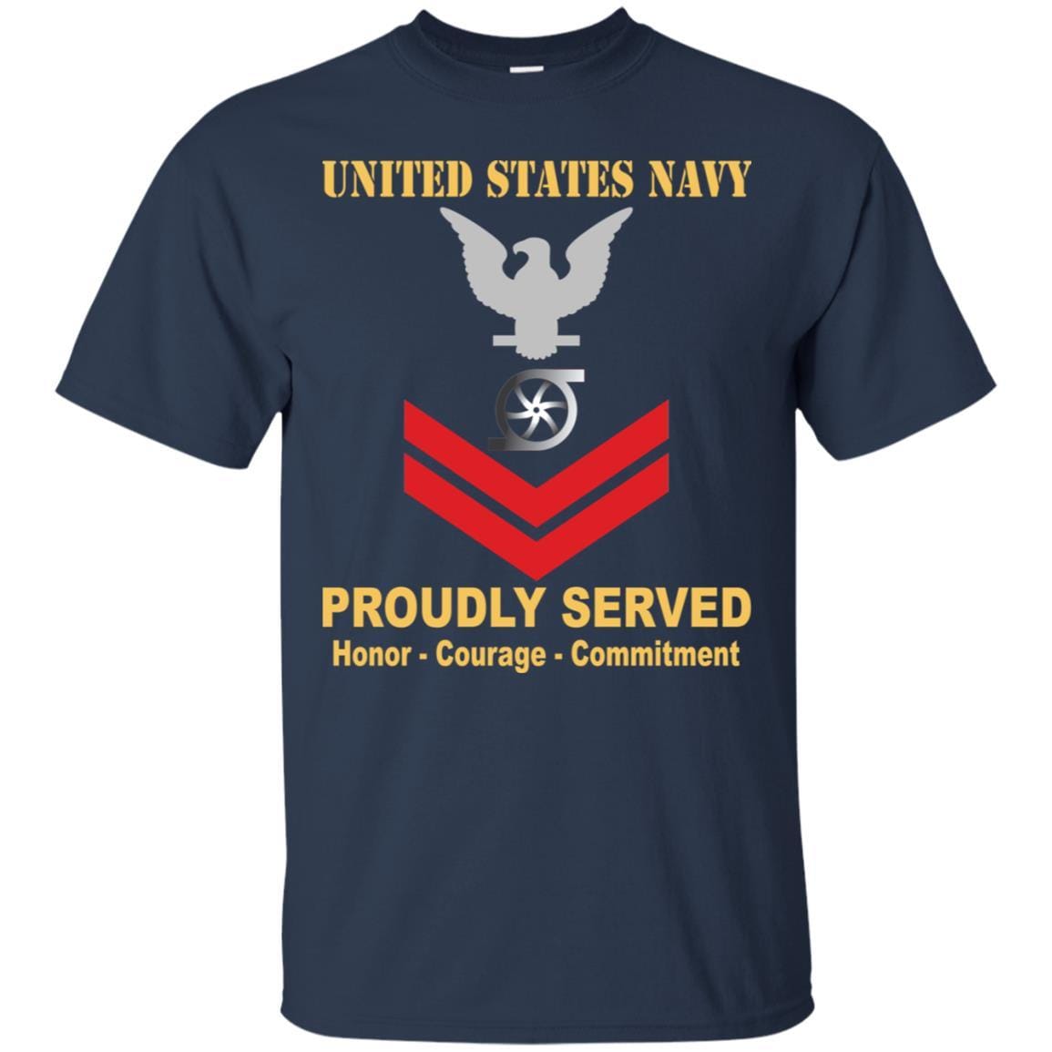 Navy Gas Turbine Systems Technician Navy GS E-5 Rating Badges Proudly Served T-Shirt For Men On Front-TShirt-Navy-Veterans Nation