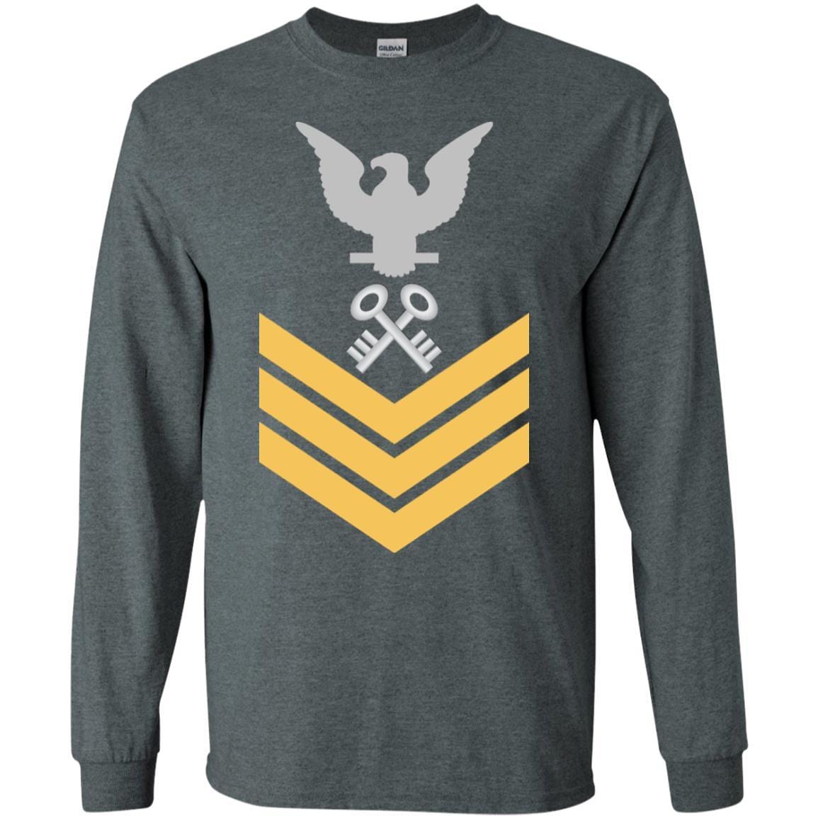 Military T-Shirt "Navy Storekeeper Navy SK E-6 Rating Badges On" Front For Men-TShirt-General-Veterans Nation