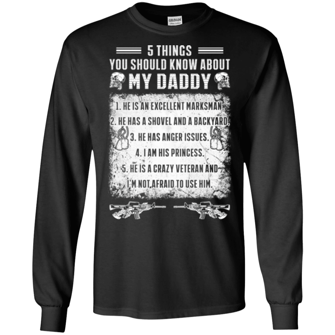 Military T-Shirt "5 Things You Should Know About My Daddy"-TShirt-General-Veterans Nation