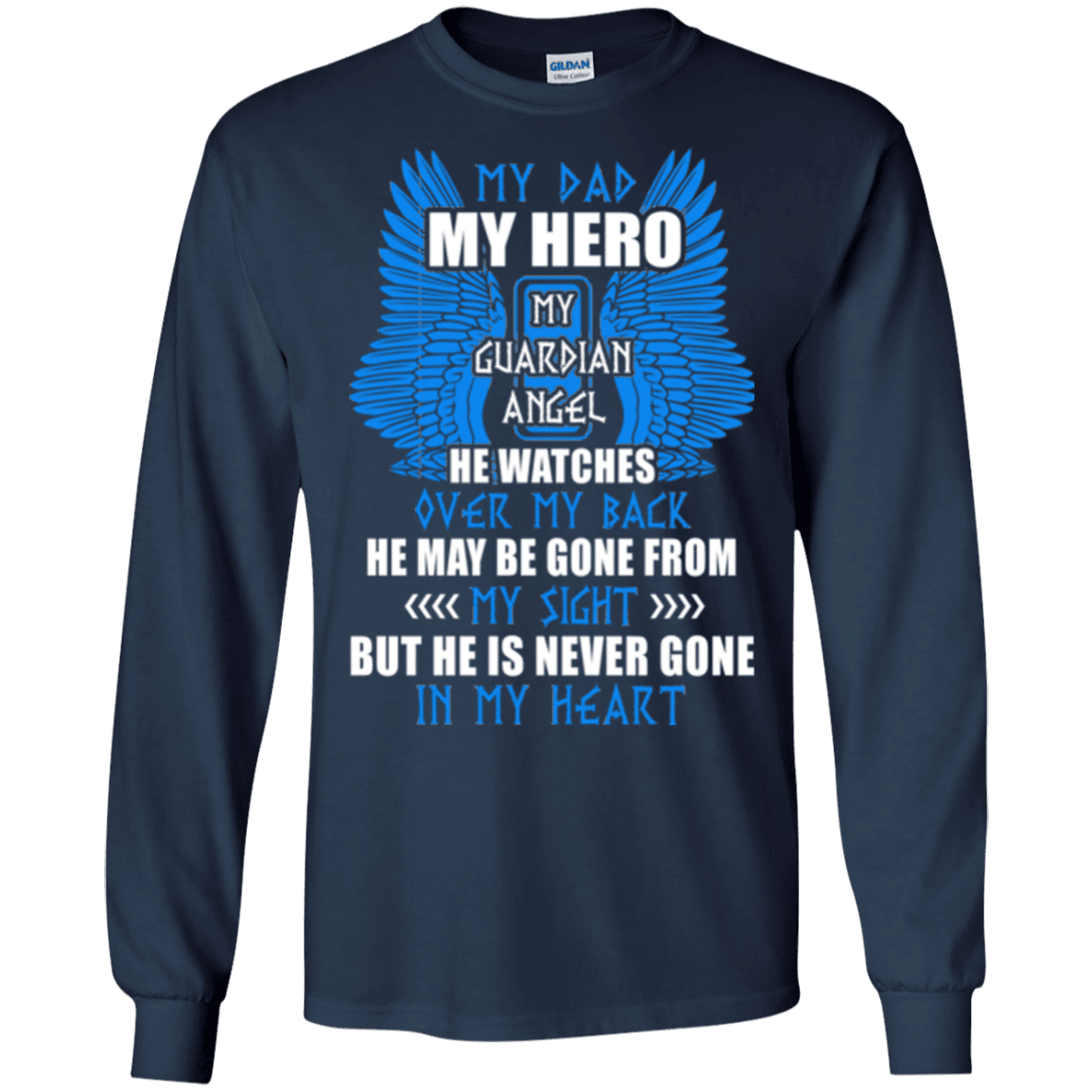 Military T-Shirt "MY DAD IS MY HERO MY GUARDIAN ANGEL"-TShirt-General-Veterans Nation