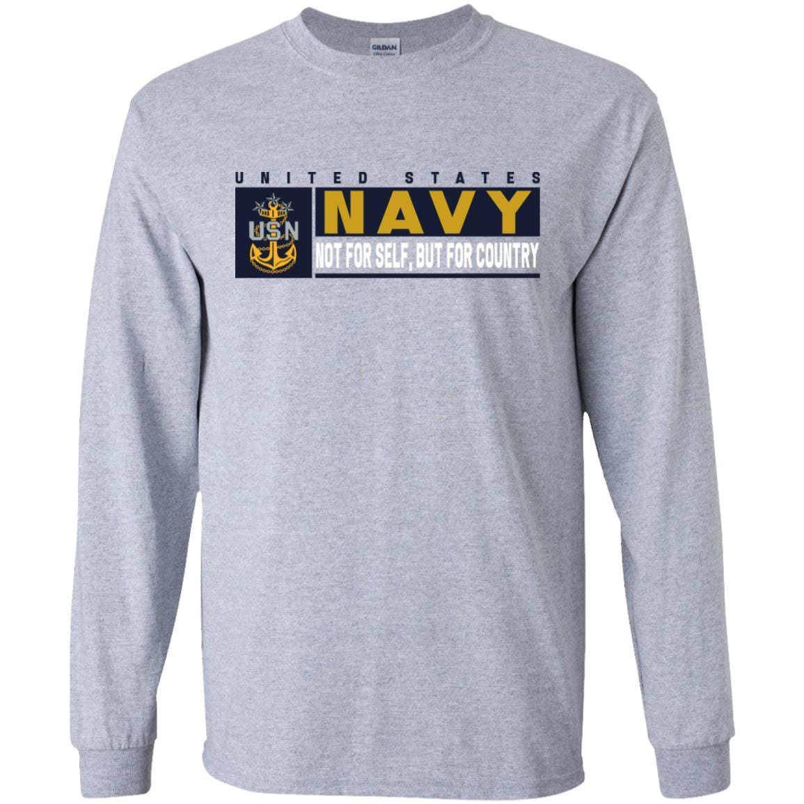 US Navy E-9 Master Chief Petty Officer Of The Navy MCPON Not For Self, But For Country Long Sleeve - Pullover Hoodie-TShirt-Navy-Veterans Nation
