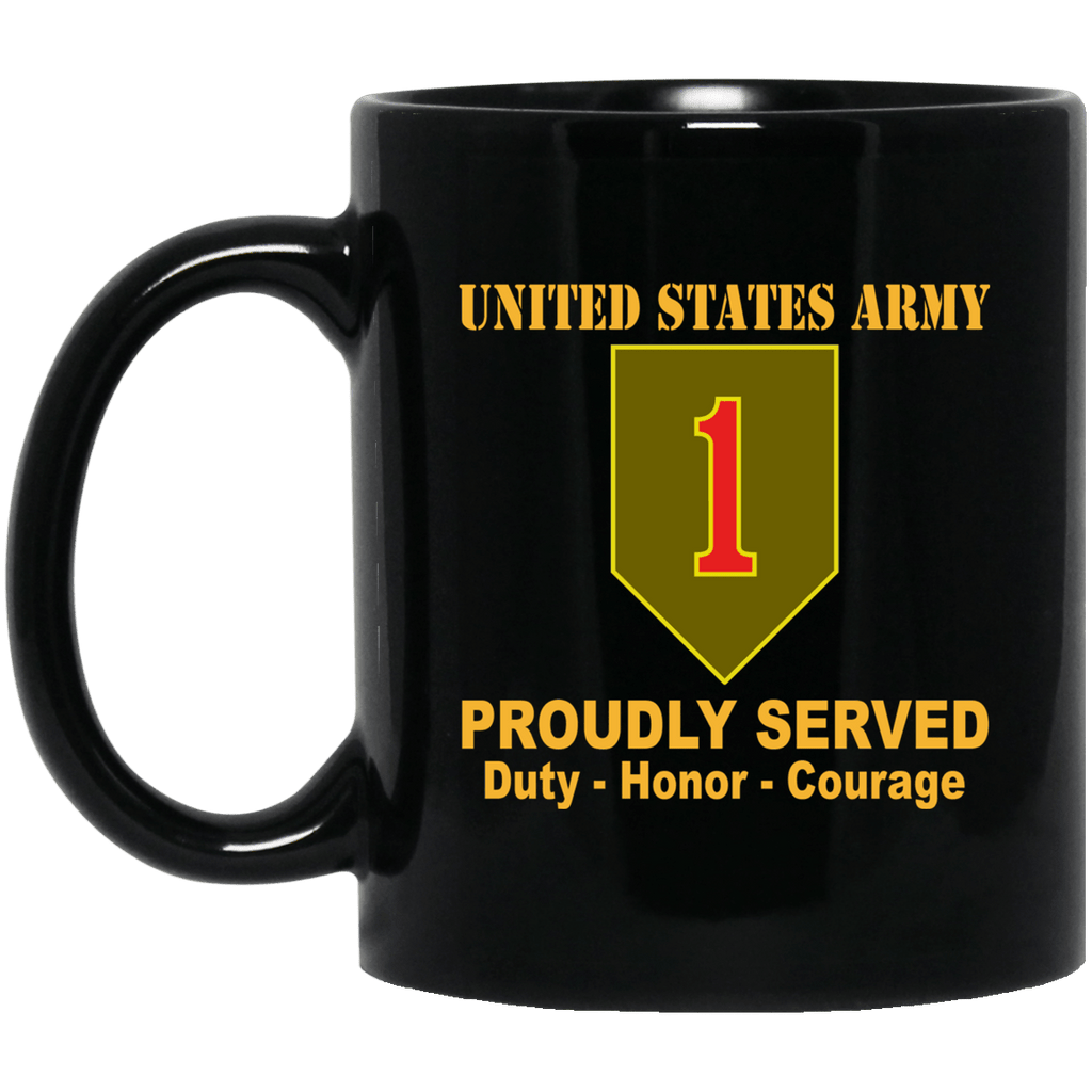 US Army 1st Infantry Big Red One 11 oz - 15 oz Black Mug-Mug-Army-CSIB-Veterans Nation