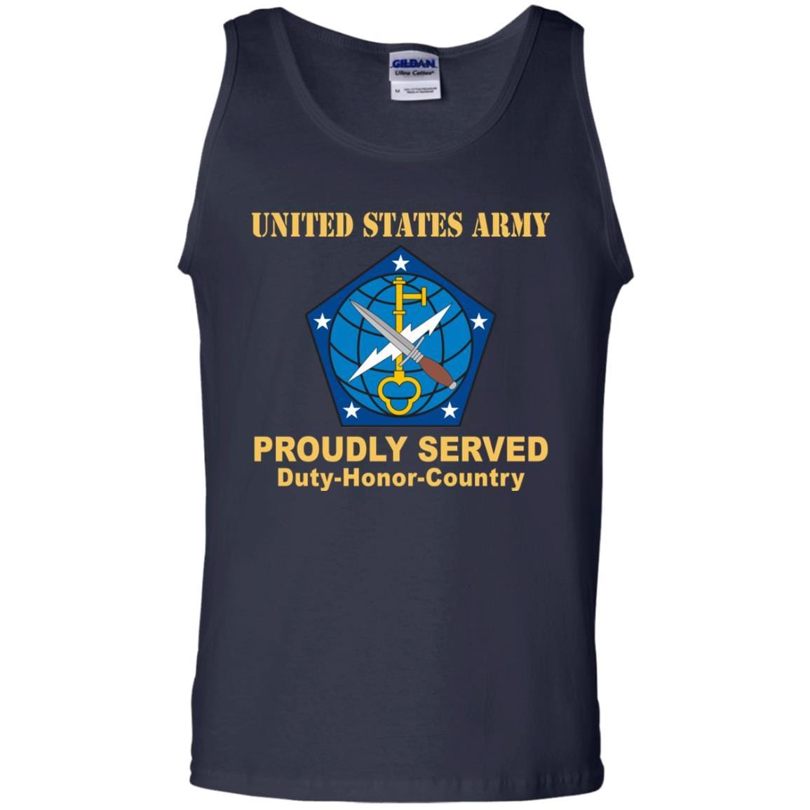 US ARMY 704TH MILITARY INTELLIGENCE BRIGADE- Proudly Served T-Shirt On Front For Men-TShirt-Army-Veterans Nation