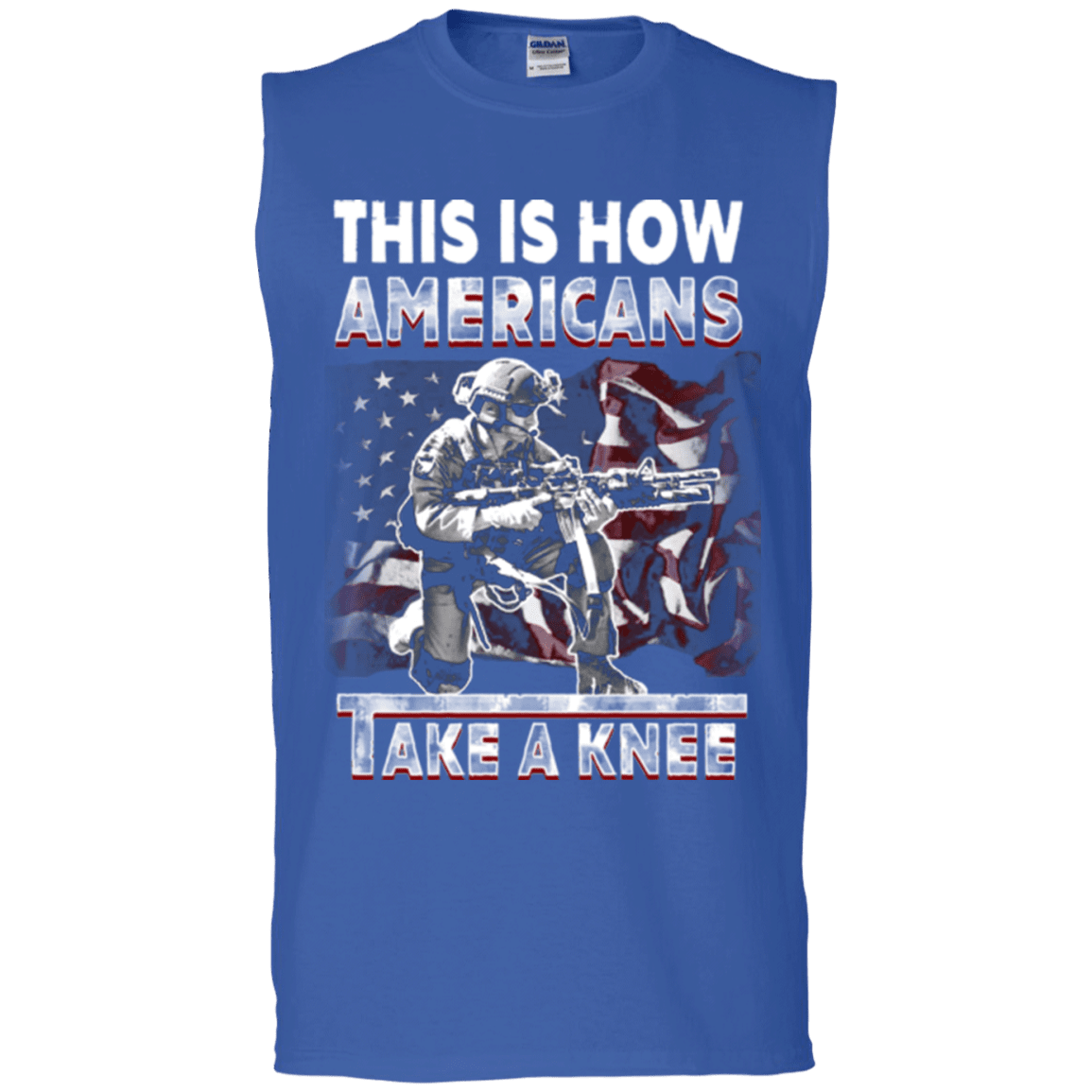 Military T-Shirt "This Is How Americans Take A Knee"-TShirt-General-Veterans Nation