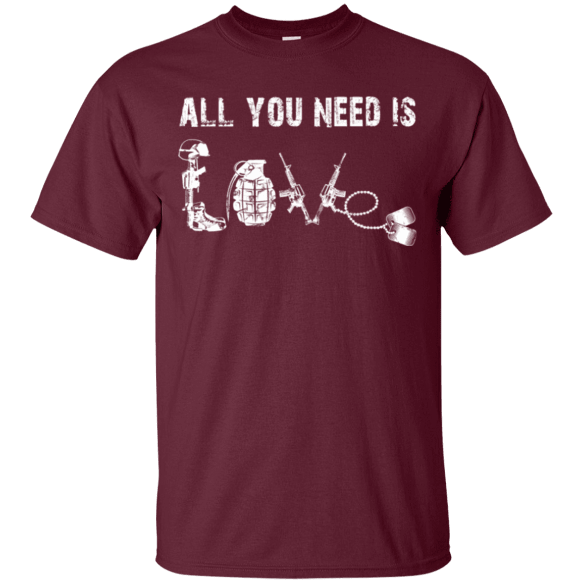 Military T-Shirt "All You Need is Love"-TShirt-General-Veterans Nation