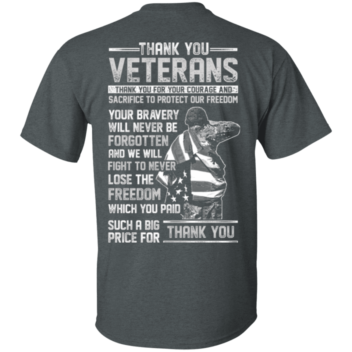 Military T-Shirt "Thank You Veterans"-TShirt-General-Veterans Nation