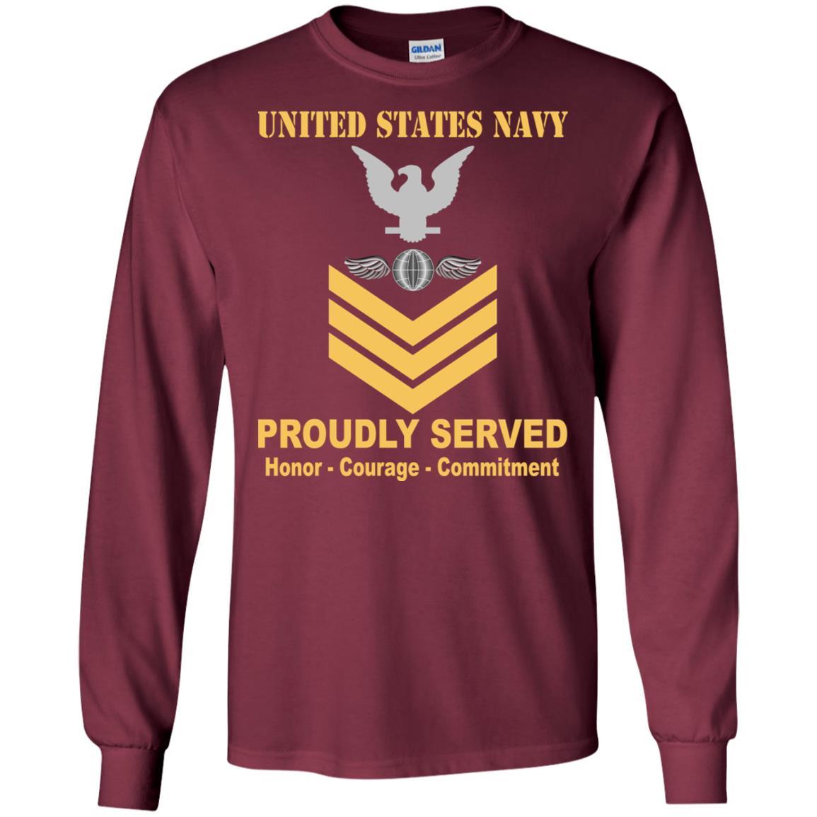 Navy Aviation Electricians Mate Navy AE E-6 Rating Badges Proudly Served T-Shirt For Men On Front-TShirt-Navy-Veterans Nation