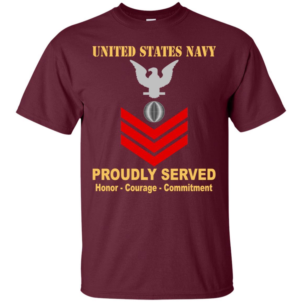 U.S Navy Electrician's mate Navy EM E-6 Rating Badges Proudly Served T-Shirt For Men On Front-TShirt-Navy-Veterans Nation