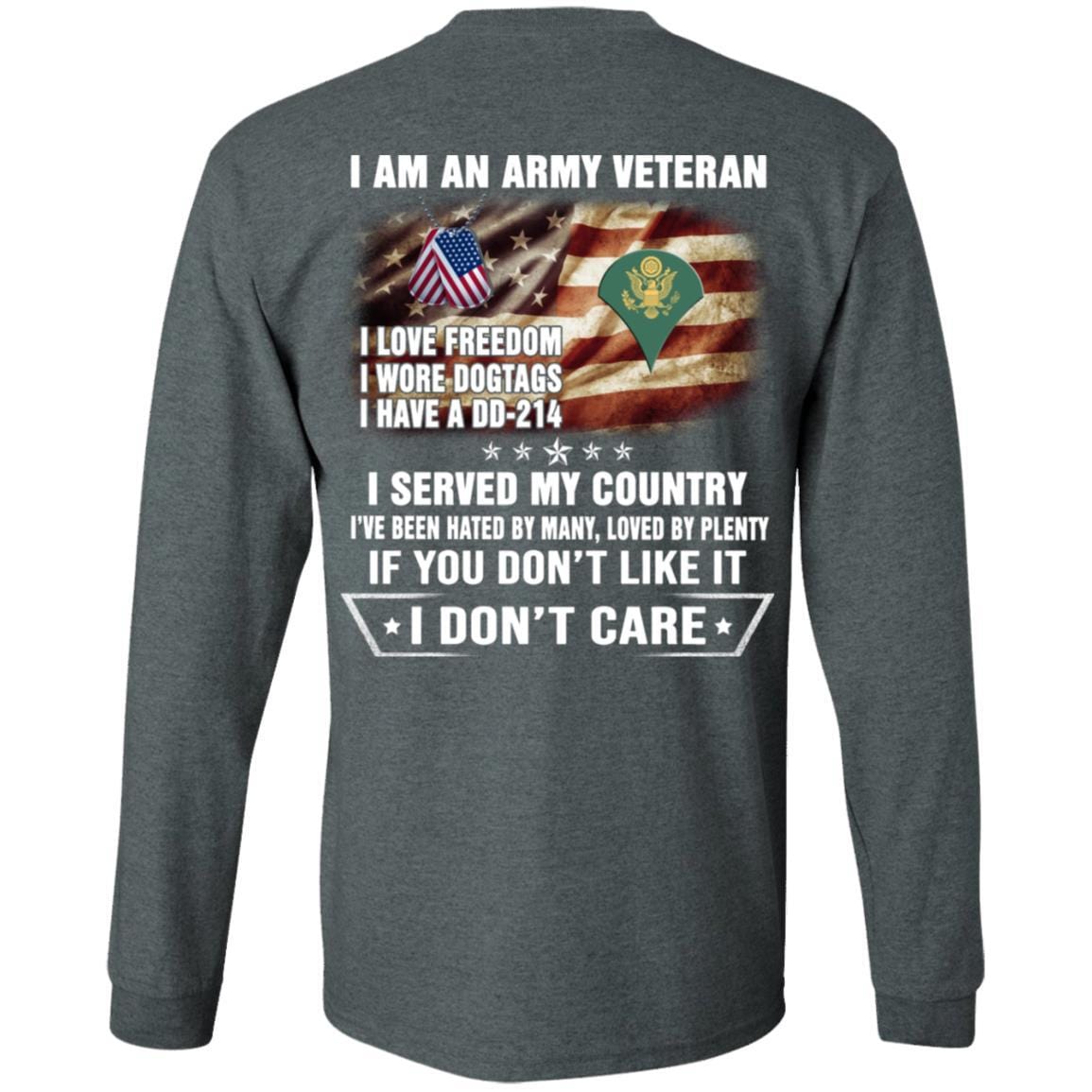 T-Shirt "I Am An Army Veteran" E-4 SPC(SP4)Rank On Back-TShirt-Army-Veterans Nation