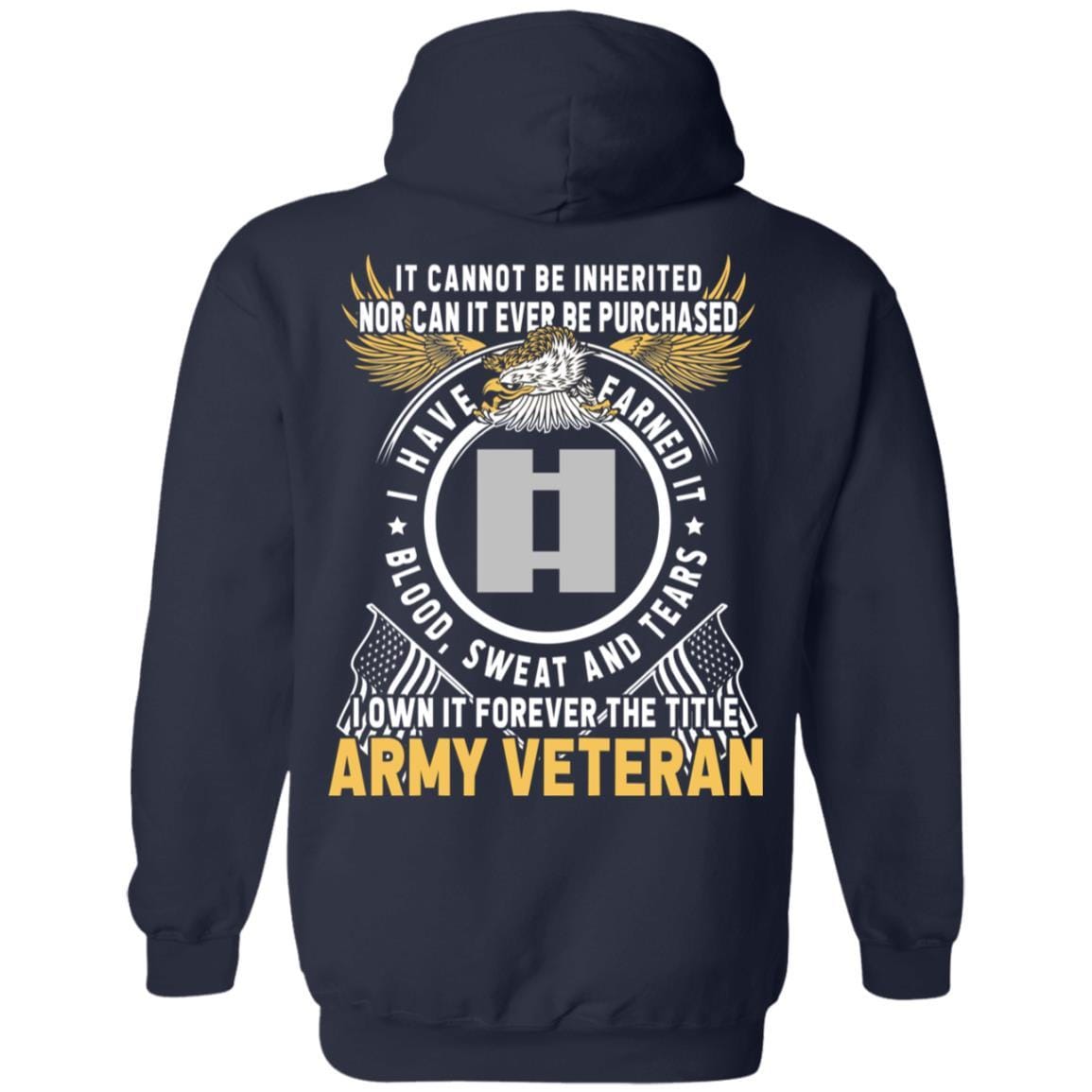 US Army O-3 Captain O3 CPT Commissioned Officer Ranks T-Shirt For Men On Back-TShirt-Army-Veterans Nation