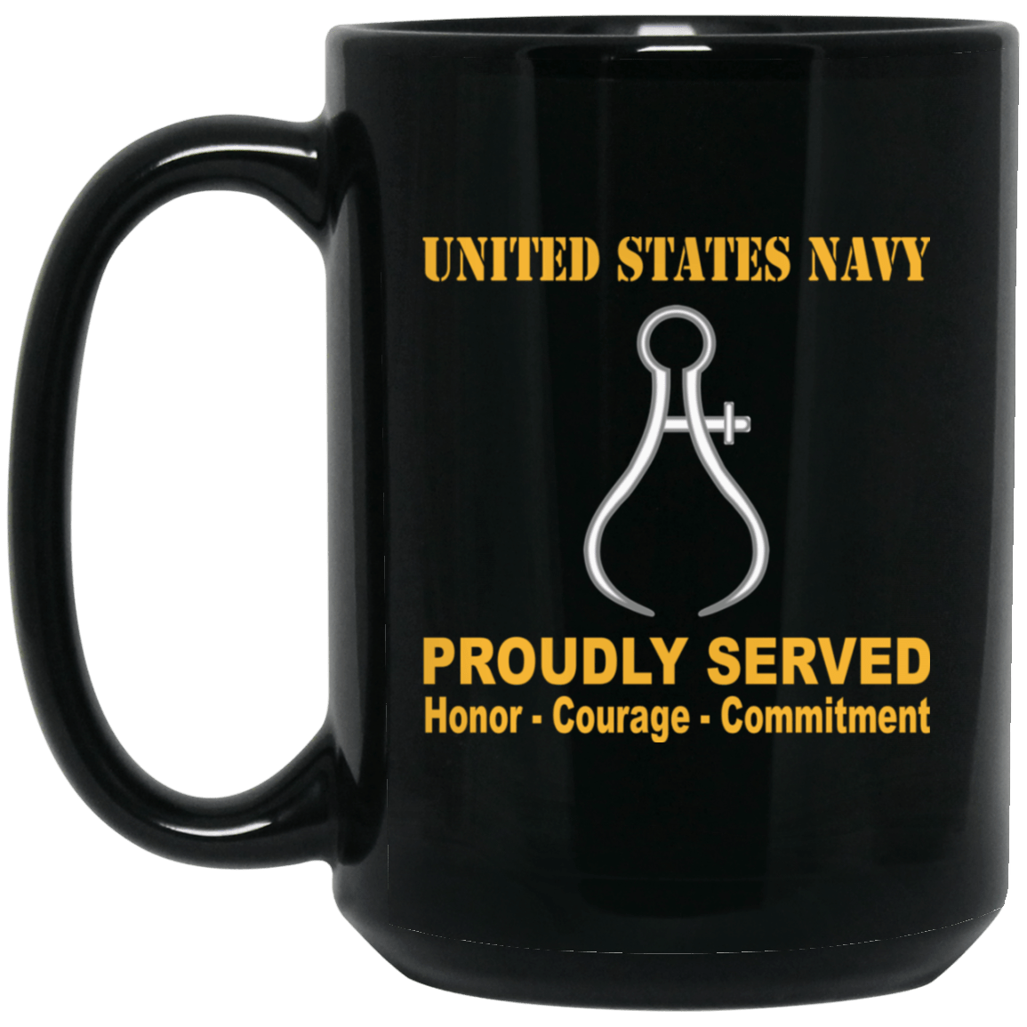 Navy Instrumentman Navy IM Proudly Served Black Mug 11 oz - 15 oz-Mug-Navy-Rate-Veterans Nation