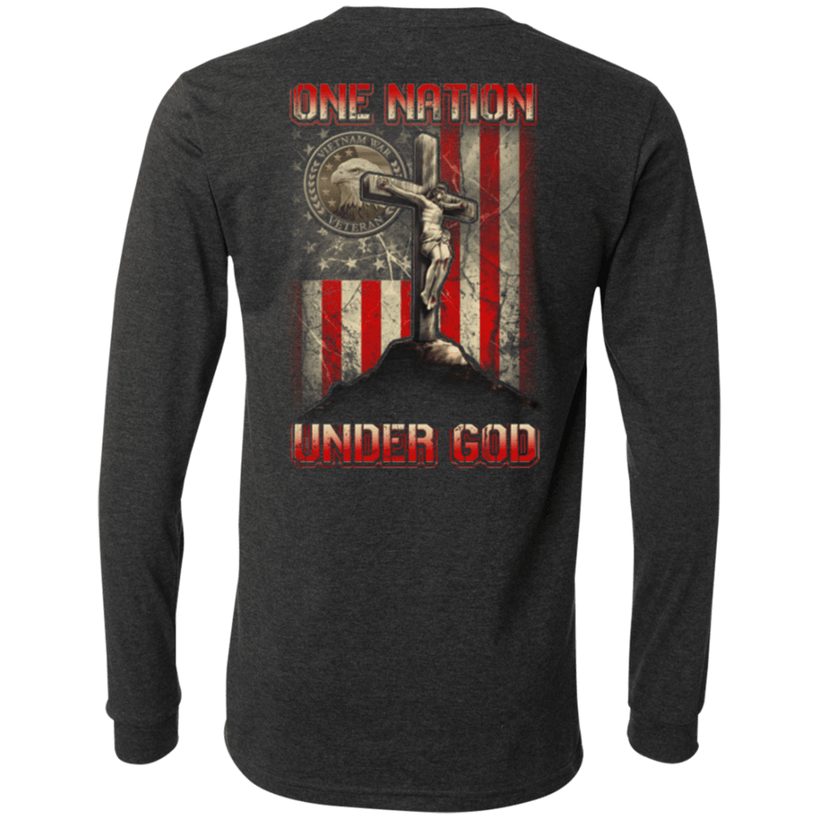 Military T-Shirt "One Nation Under God VietNam Veteran"-TShirt-General-Veterans Nation
