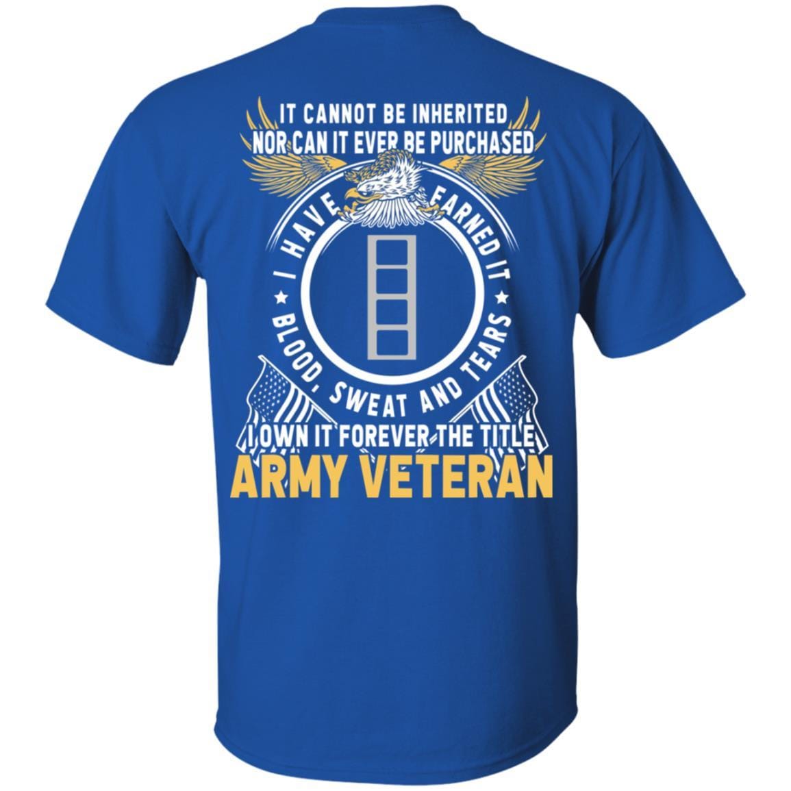 US Army W-4 Chief Warrant Officer 4 W4 CW4 Warrant Officer Ranks T-Shirt For Men On Back-TShirt-Army-Veterans Nation