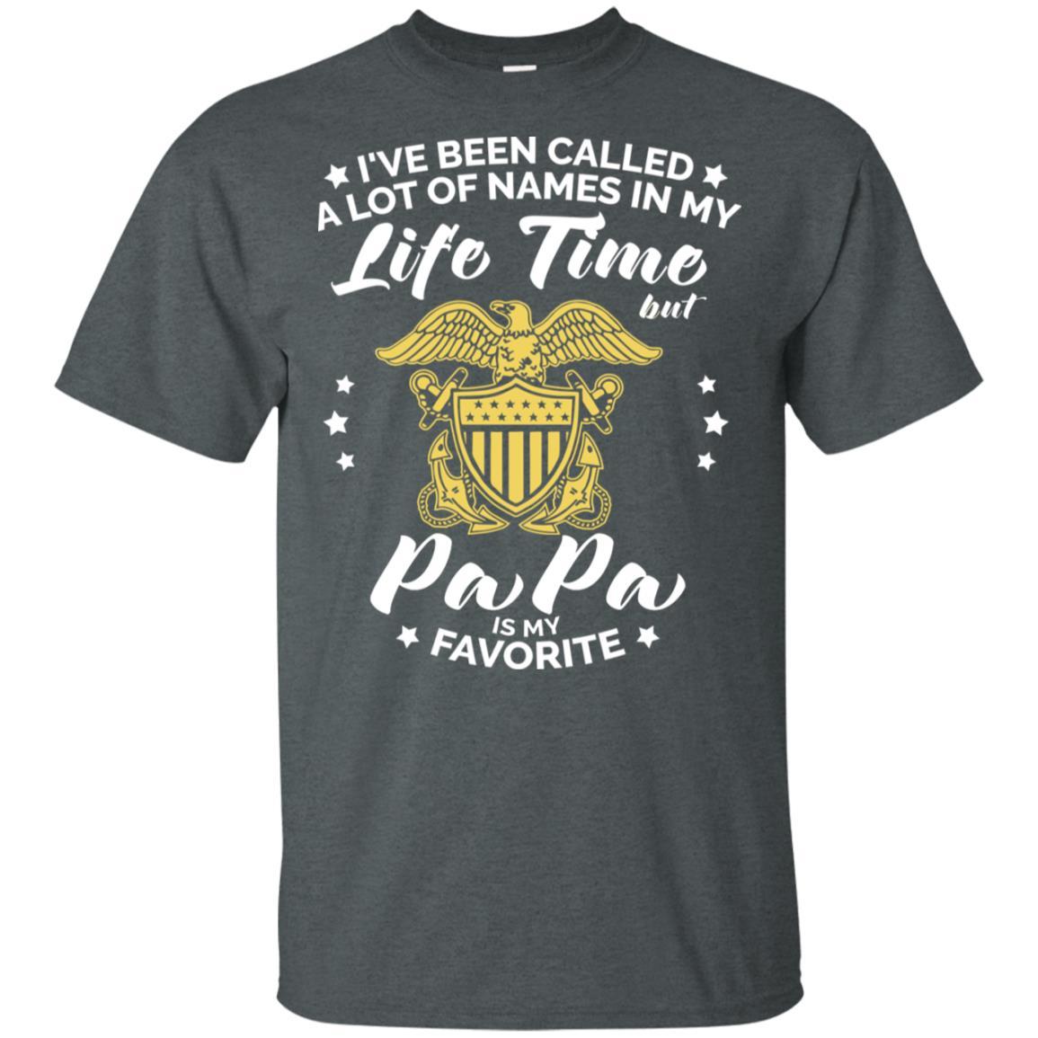 i've been called a lot of things in my life but papa - NAVY T-Shirt On Front-TShirt-Navy-Veterans Nation