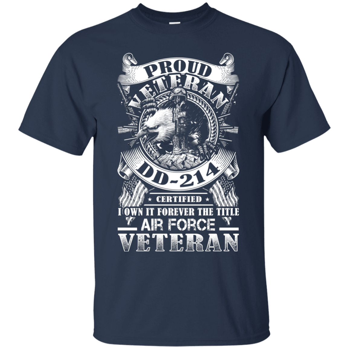 Proud Air Force Veteran DD214 Front T Shirts-TShirt-USAF-Veterans Nation