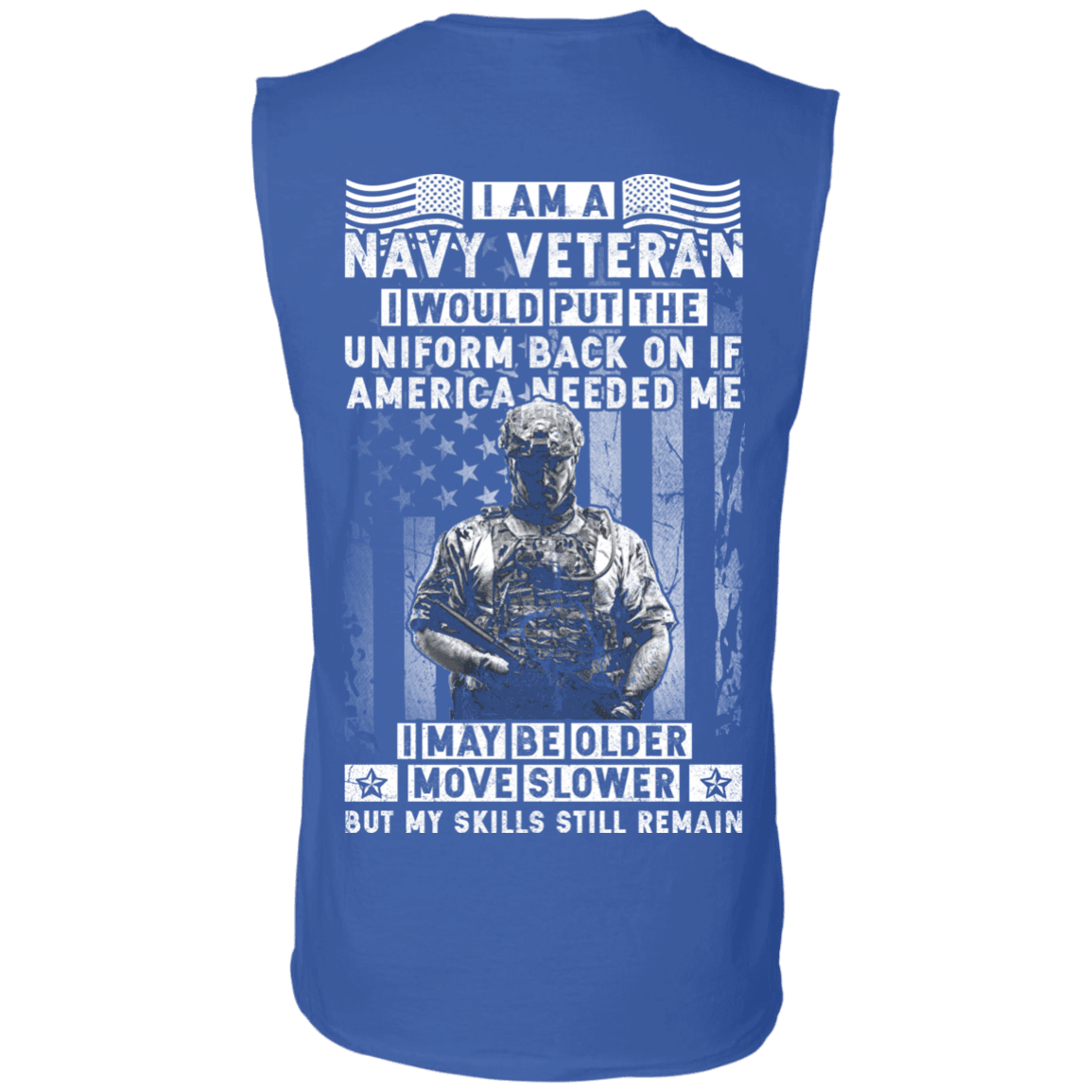 I am a Navy Veteran Men Back T Shirts-TShirt-Navy-Veterans Nation