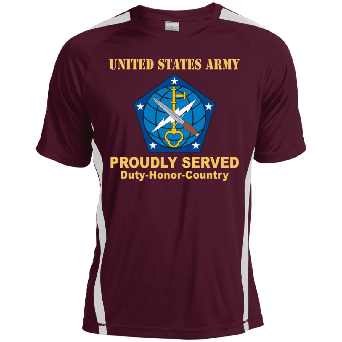 US ARMY 704TH MILITARY INTELLIGENCE BRIGADE- Proudly Served T-Shirt On Front For Men-TShirt-Army-Veterans Nation