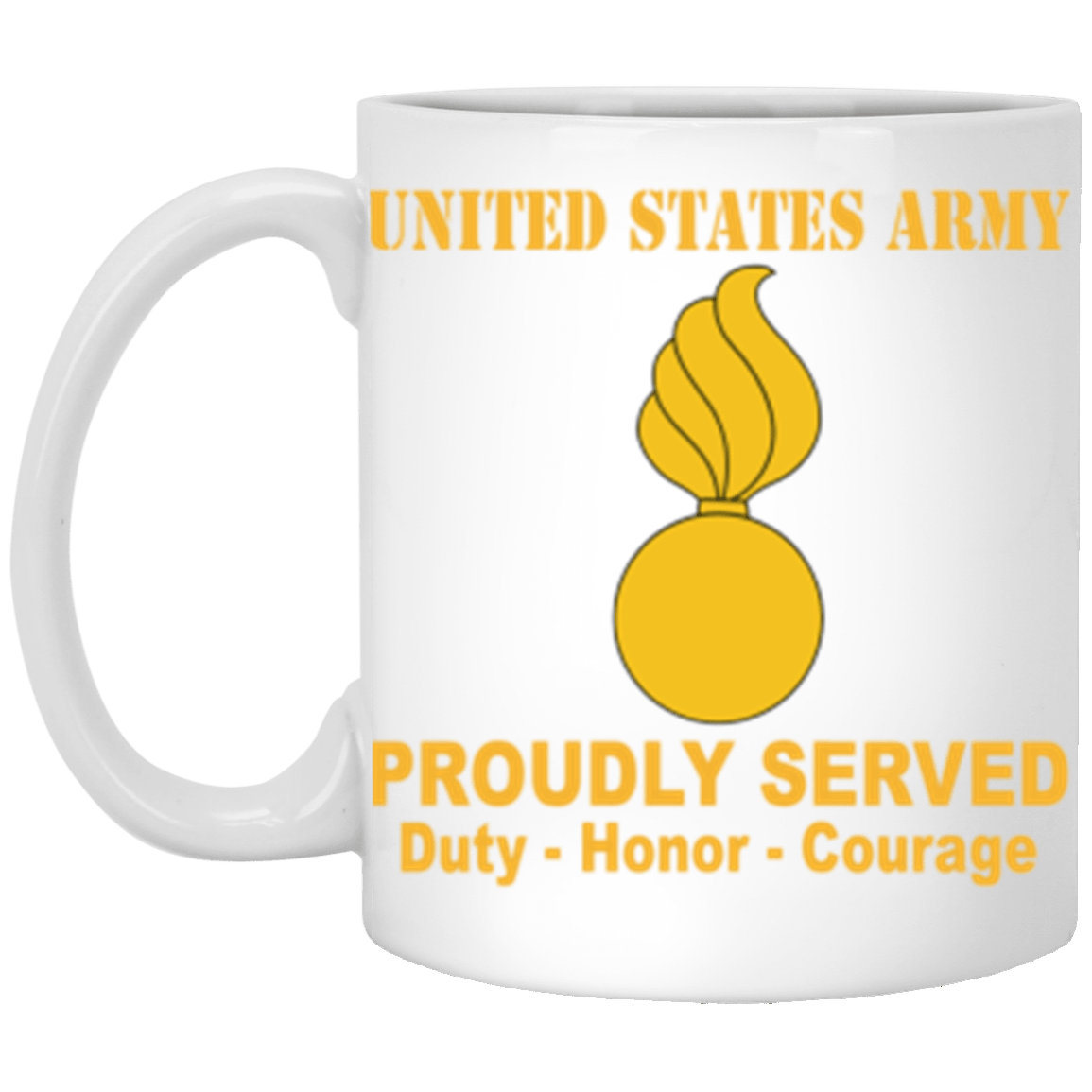 US Army Ordnance Corps Proudly Served Core Values 11 oz. White Mug-Drinkware-Veterans Nation