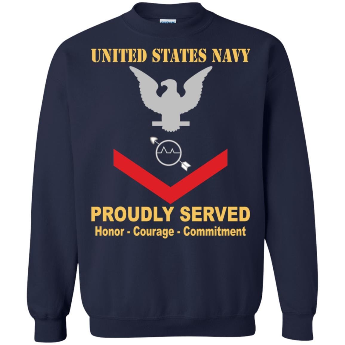 U.S Navy Operations specialist Navy OS E-4 Rating Badges Proudly Served T-Shirt For Men On Front-TShirt-Navy-Veterans Nation