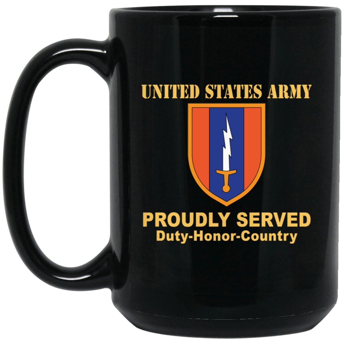 US ARMY 1ST SIGNAL- 11 oz - 15 oz Black Mug-Mug-Army-CSIB-Veterans Nation