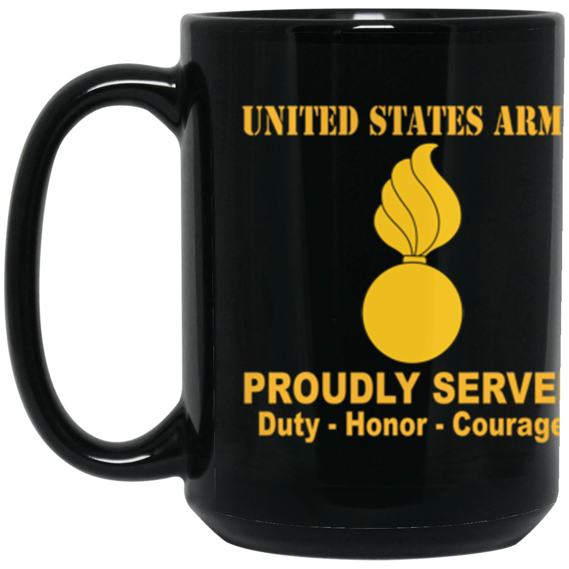 US Army Ordnance Corps Proudly Served Core Values 15 oz. Black Mug-Drinkware-Veterans Nation