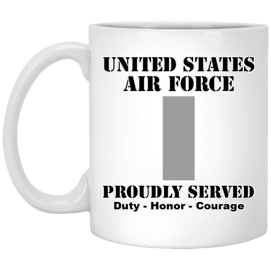 US Air Force O-2 First Lieutenant 1st L O2 Commissioned Officer Ranks White Coffee Mug - Stainless Travel Mug-Mug-USAF-Ranks-Veterans Nation