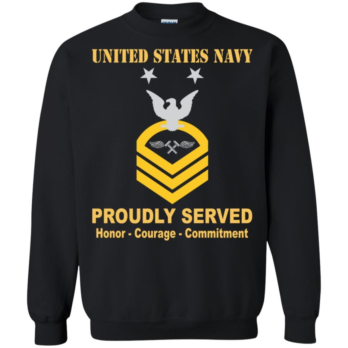 Navy Aviation Structural Mechanic Navy AM E-9 Rating Badges Proudly Served T-Shirt For Men On Front-TShirt-Navy-Veterans Nation