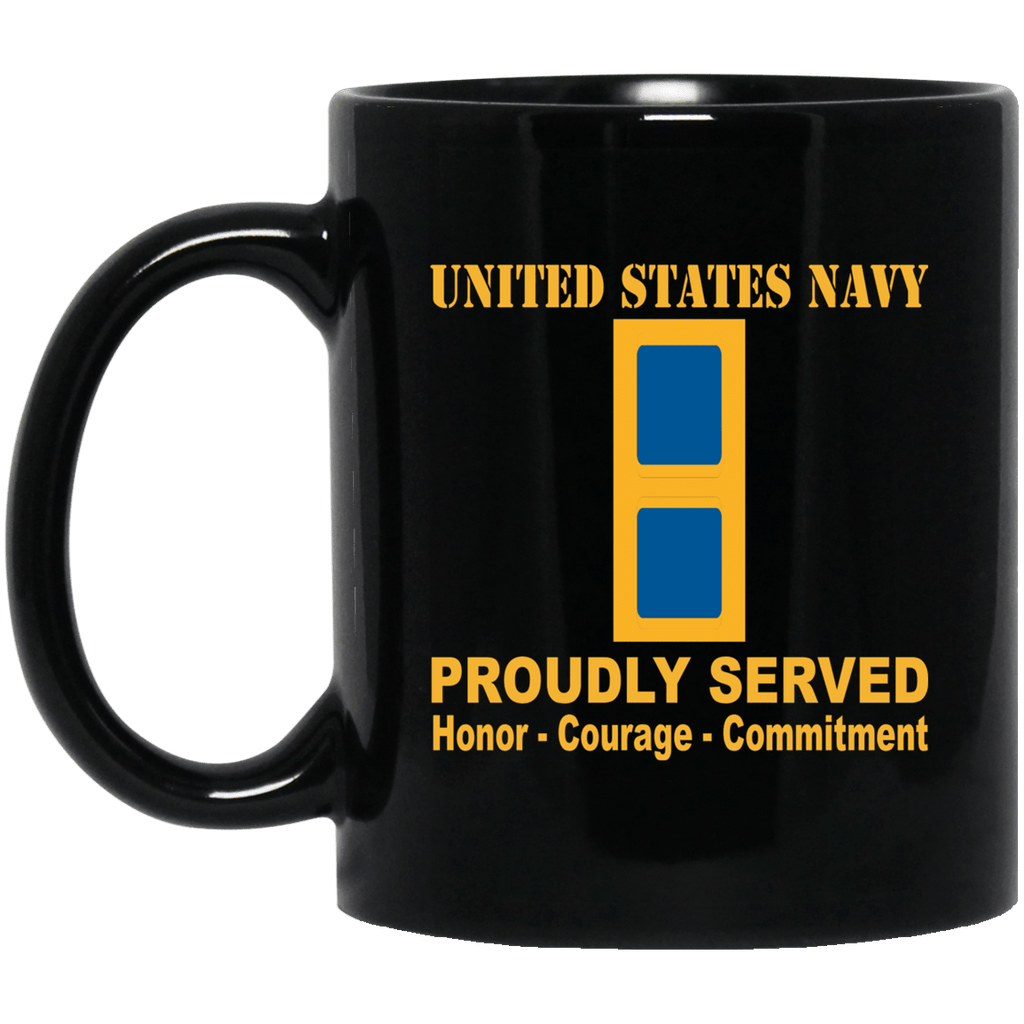 US Navy W-1 Warrant Officer W1 WO1 Black Mug 11 oz - 15 oz-Mug-Navy-Officer-Veterans Nation