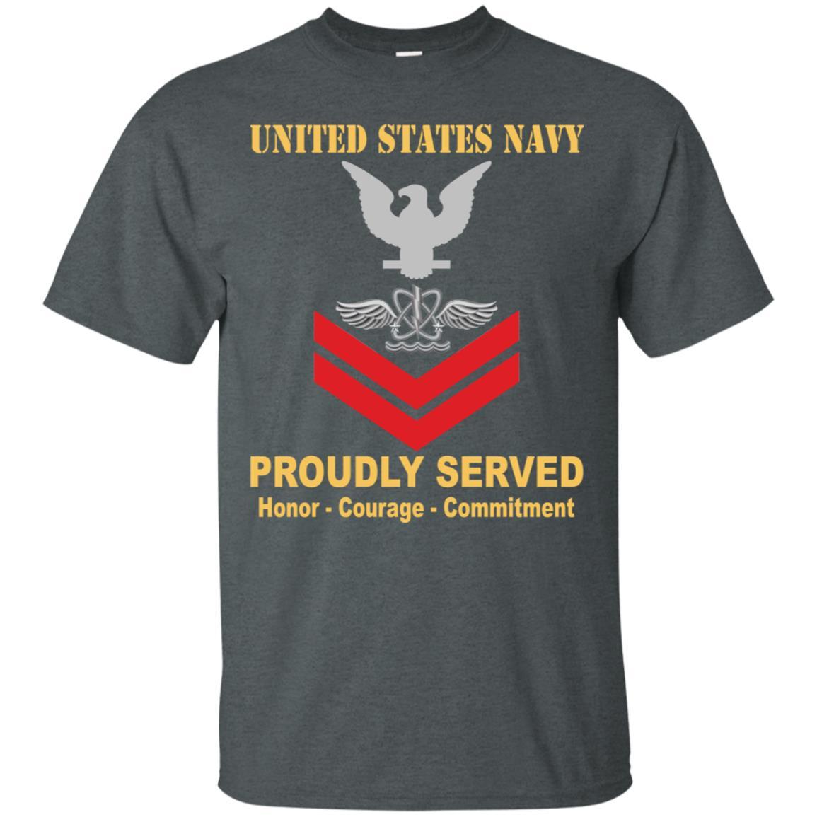 U.S Navy Naval aircrewman Navy AW E-5 Rating Badges Proudly Served T-Shirt For Men On Front-TShirt-Navy-Veterans Nation