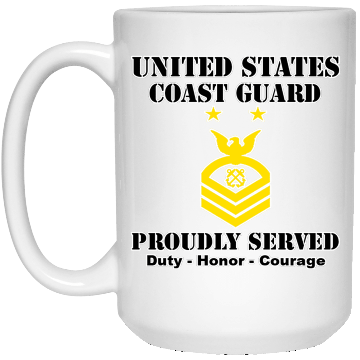 US Coast Guard E-9 Master Chief Petty Officer E9 MCPO Chief Petty Officer Ranks White Coffee Mug - Stainless Travel Mug-Mug-USCG-Collar-Veterans Nation