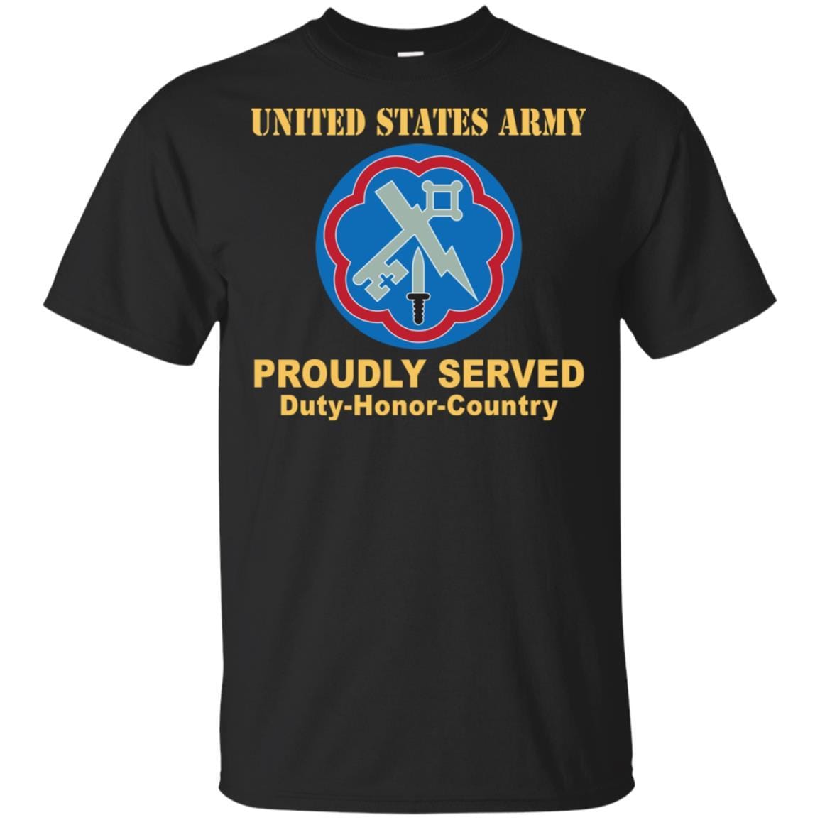 US ARMY 207 MILITARY INTELLIGENCE BRIGADE- Proudly Served T-Shirt On Front For Men-TShirt-Army-Veterans Nation