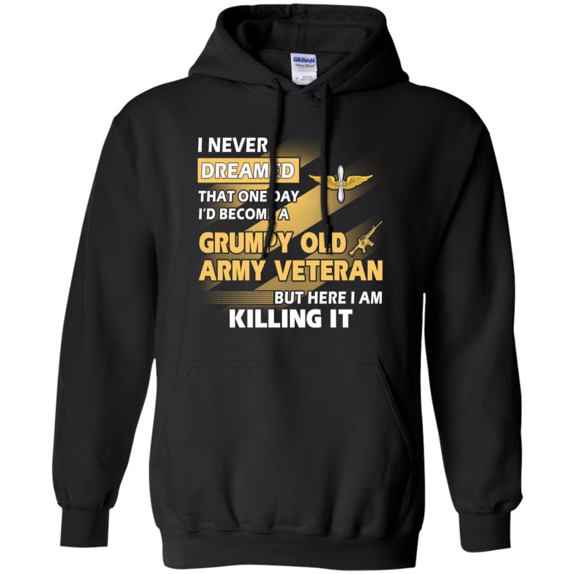 US Army T-Shirt "Aviation Grumpy Old Veteran" On Front-TShirt-Army-Veterans Nation