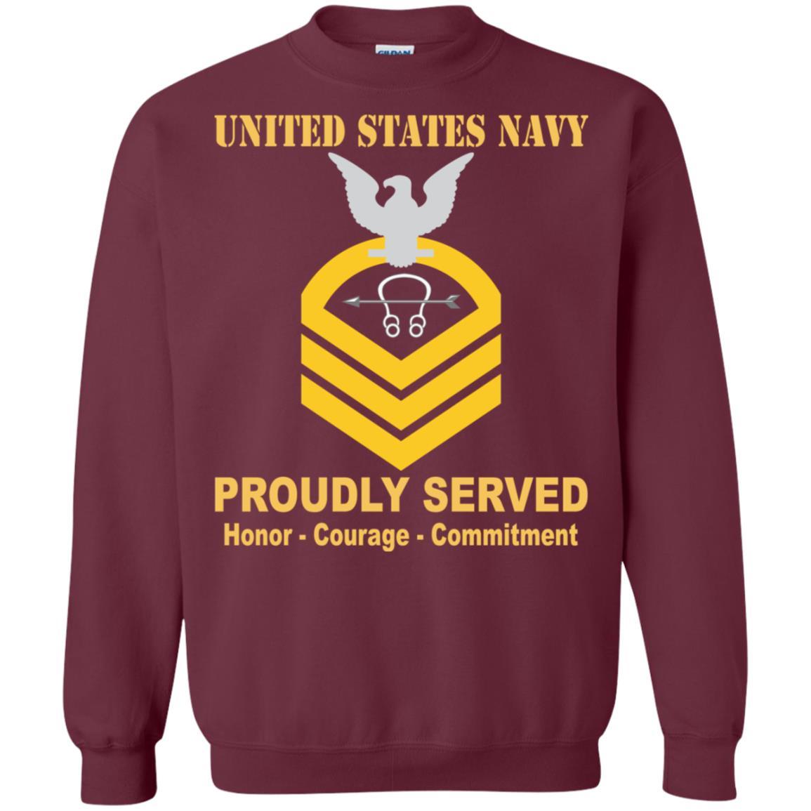 Navy Sonar Technician Navy ST E-7 Rating Badges Proudly Served T-Shirt For Men On Front-TShirt-Navy-Veterans Nation