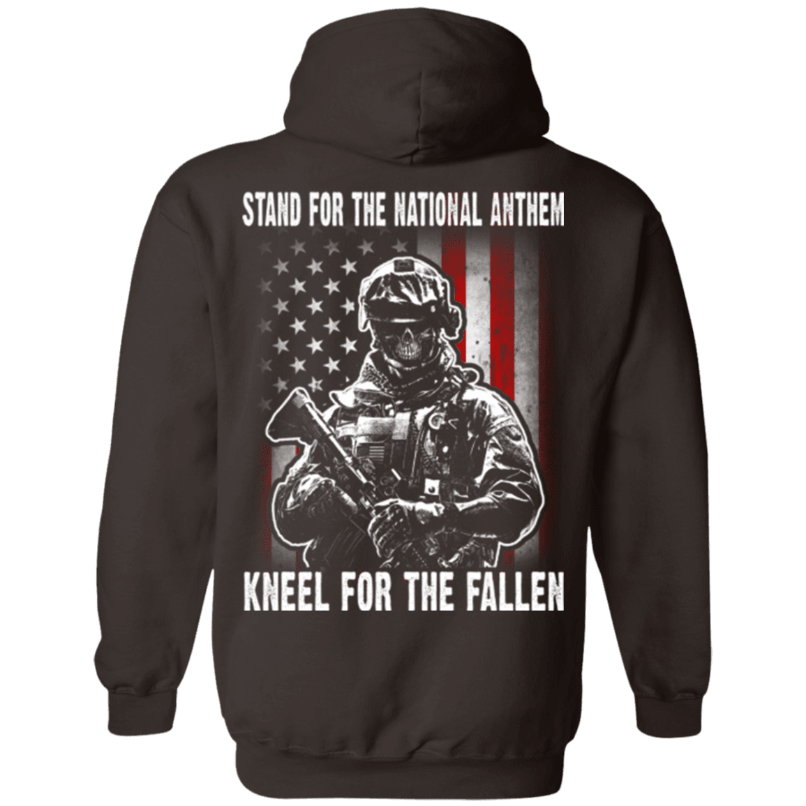 Military T-Shirt "Veteran - Stand For The National Anthem Kneel For The Fallen"-TShirt-General-Veterans Nation