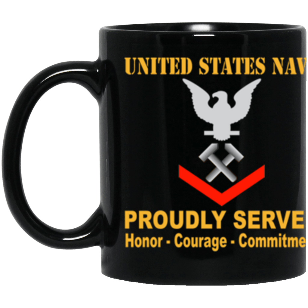 US Navy Shipfitter SF E-4 11 oz. Black Mug-Drinkware-Veterans Nation