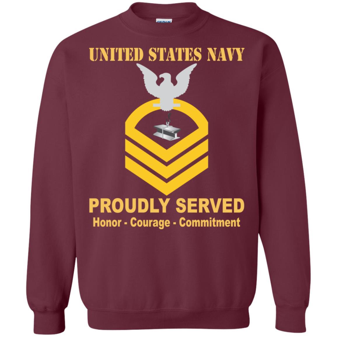 Navy Steelworker Navy SW E-7 Rating Badges Proudly Served T-Shirt For Men On Front-TShirt-Navy-Veterans Nation