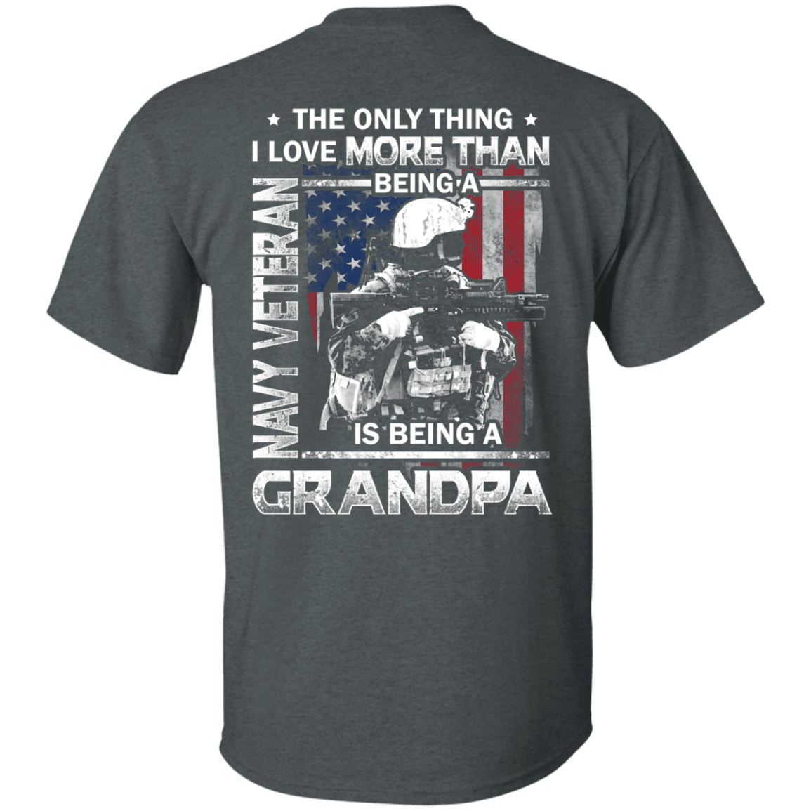 Navy Veteran I love Being A Grandpa Men Back T Shirts-TShirt-Navy-Veterans Nation