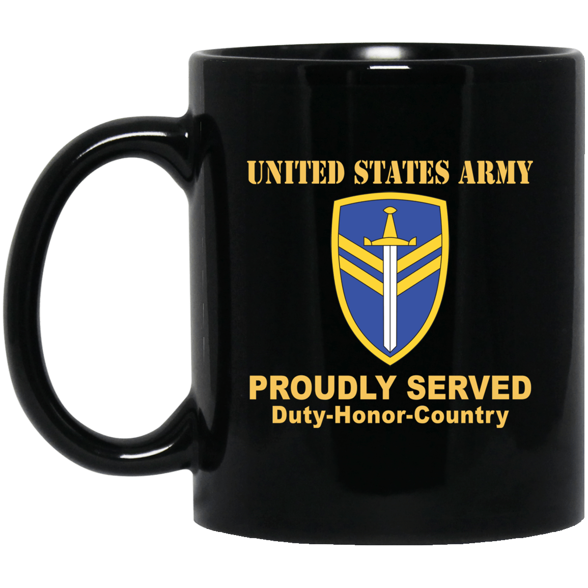 US ARMY 2ND SUPPORT COMMAND- 11 oz - 15 oz Black Mug-Mug-Army-CSIB-Veterans Nation