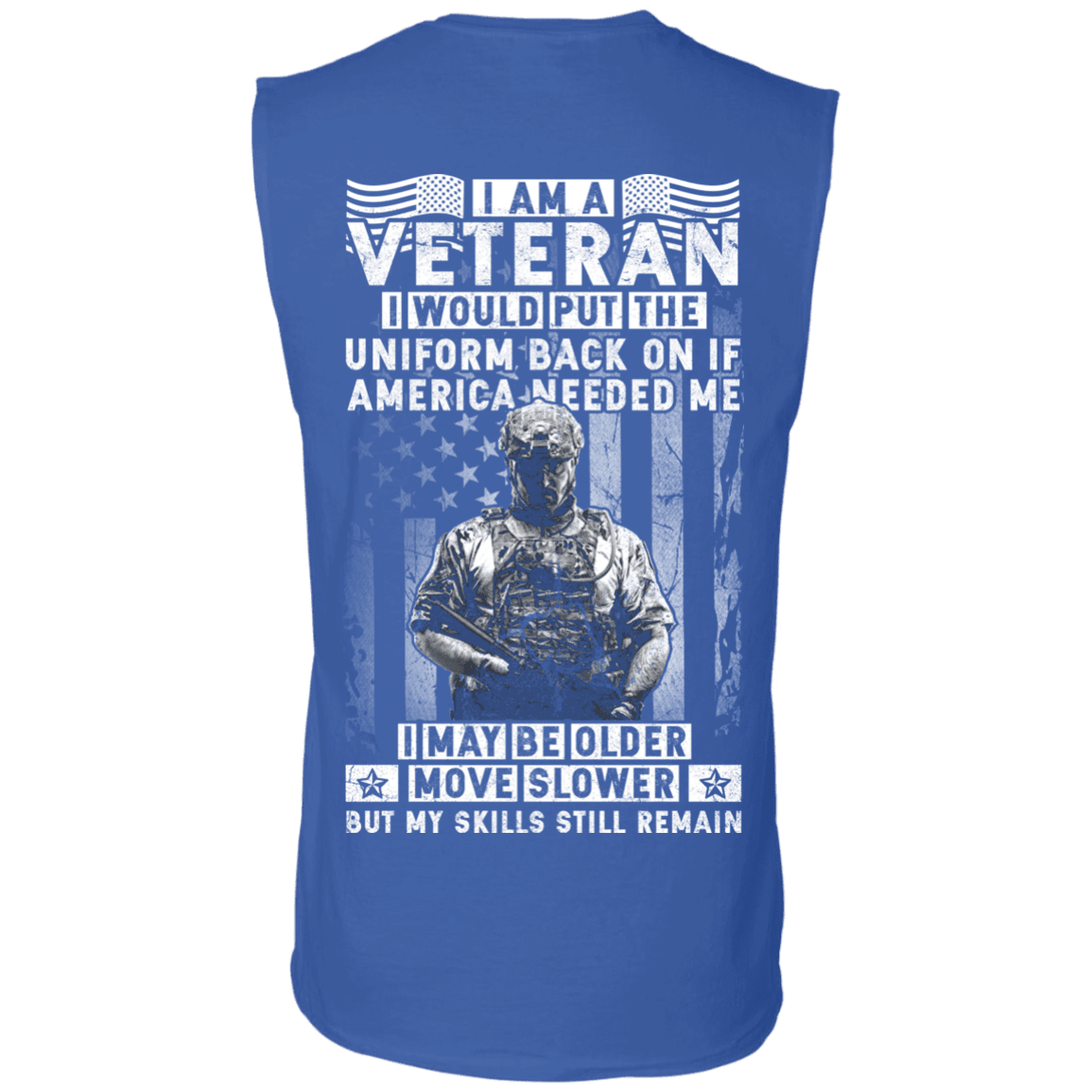 Military T-Shirt "I am a Veteran" Men Back-TShirt-General-Veterans Nation