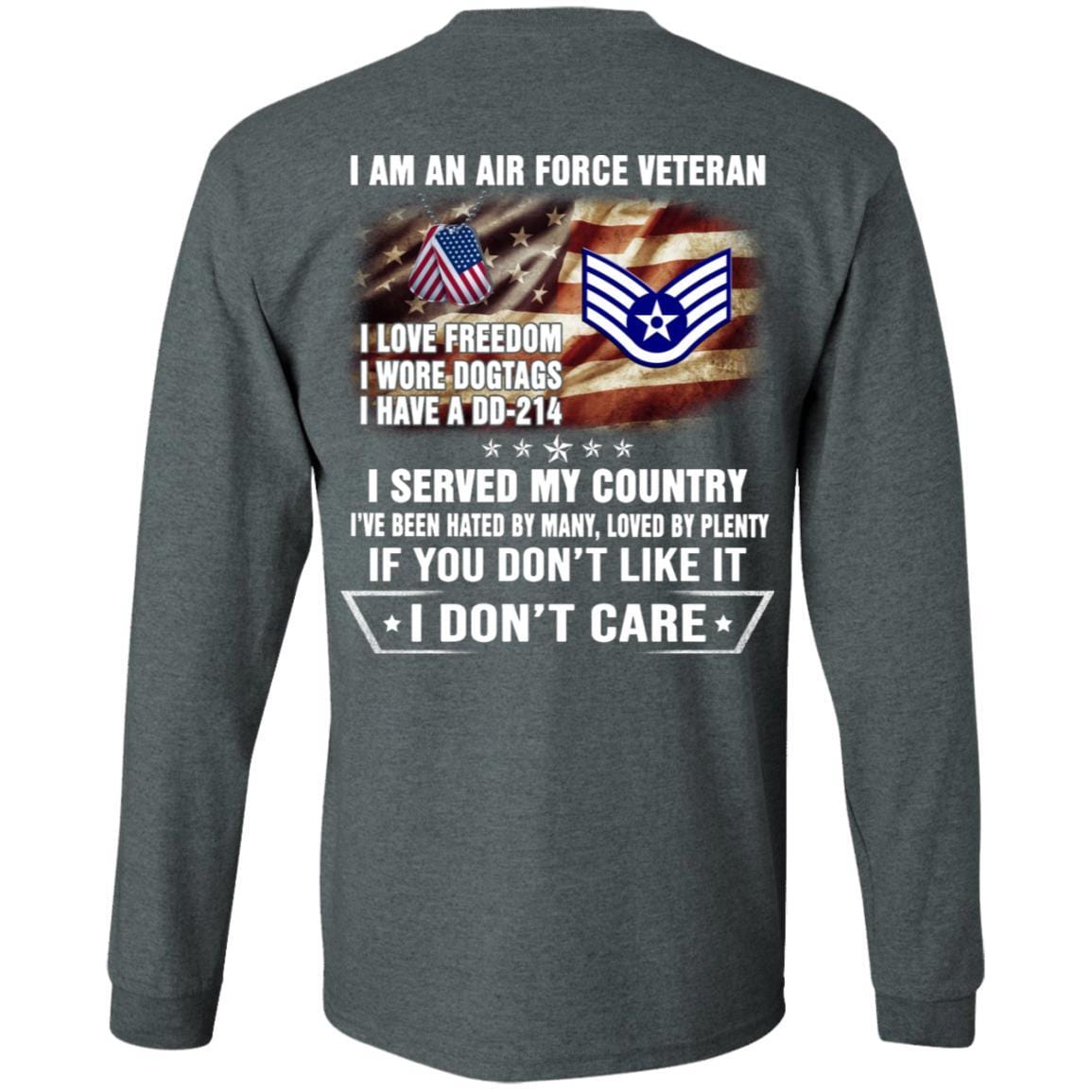 I Am An Air Force E-5 Staff Sergeant SSgt E5 Noncommissioned Officer Ranks AF Rank Veteran T-Shirt On Back-TShirt-USAF-Veterans Nation