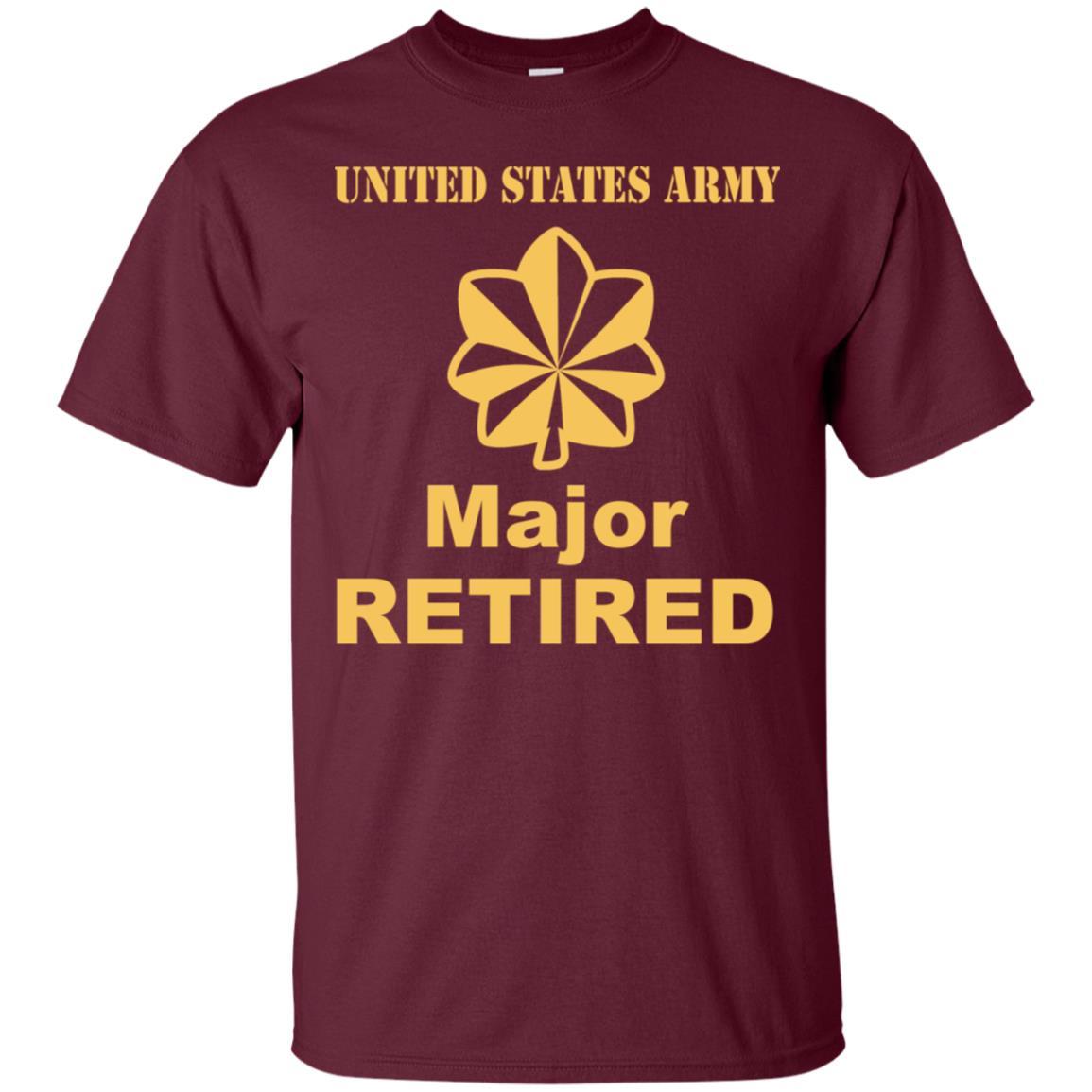 US Army O-4 Major O4 MAJ Field Officer Ranks Retired Men T Shirt On Front-TShirt-Army-Veterans Nation