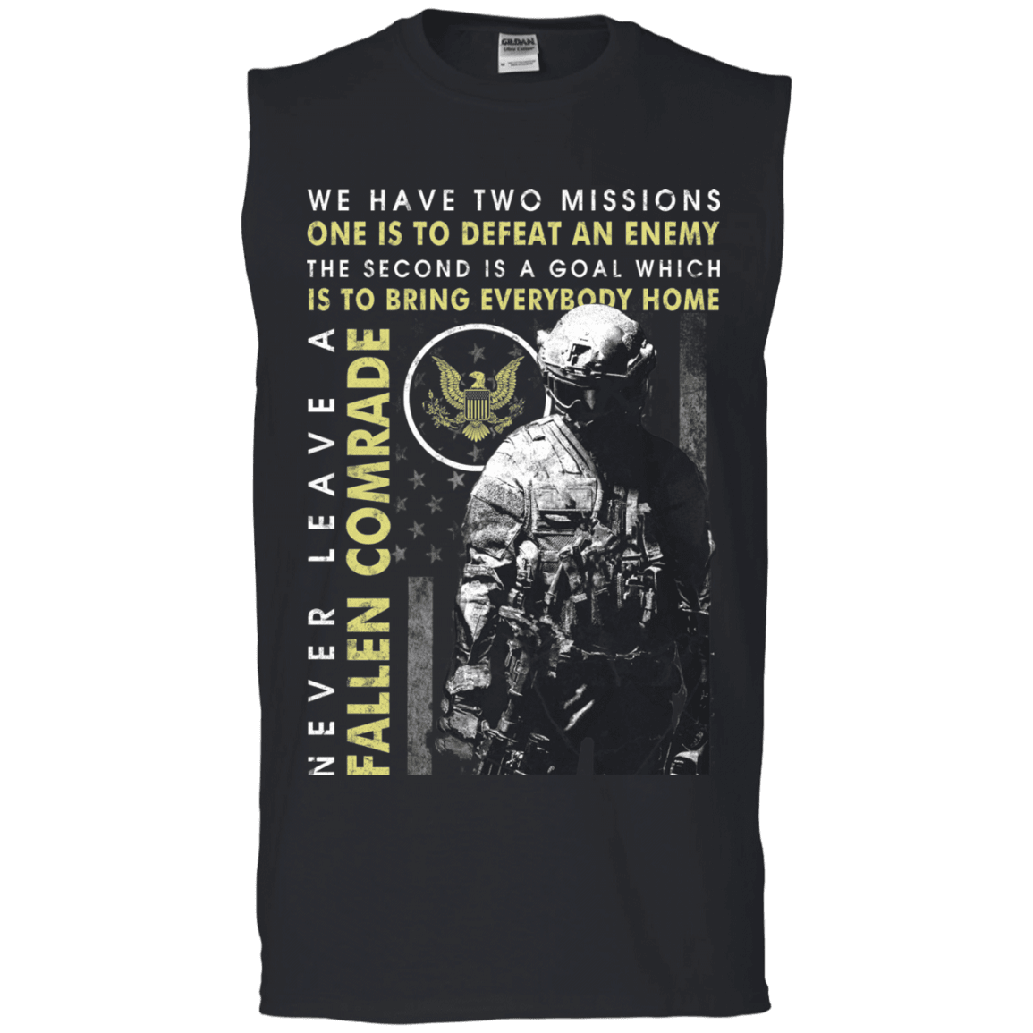 Never Leave A Fallen Comrade Army Men Front T Shirts-TShirt-Army-Veterans Nation