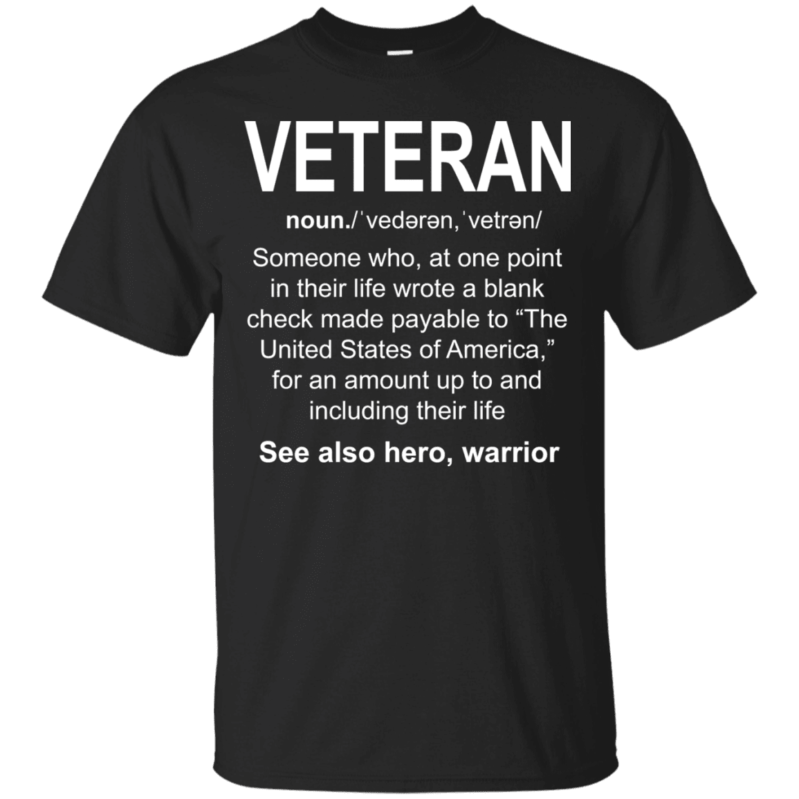 Military T-Shirt "Who Is A Veteran Men" Front-TShirt-General-Veterans Nation