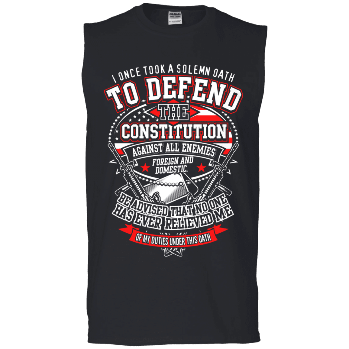 Military T-Shirt "I Once Tool A Solemn Oath to Defend The Constitution Men" Front-TShirt-General-Veterans Nation