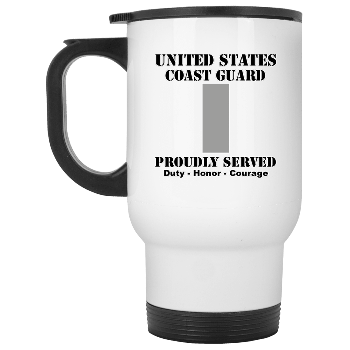 US Coast Guard O-2 Lieutenant Junior Grade O2 LTJG Junior Officer Ranks White Coffee Mug - Stainless Travel Mug-Mug-USCG-Officer-Veterans Nation