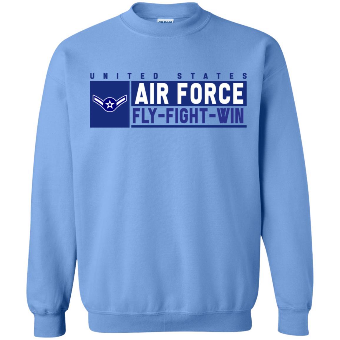 US Air Force E-2 Airman Fly - Fight - Win Long Sleeve - Pullover Hoodie-TShirt-USAF-Veterans Nation