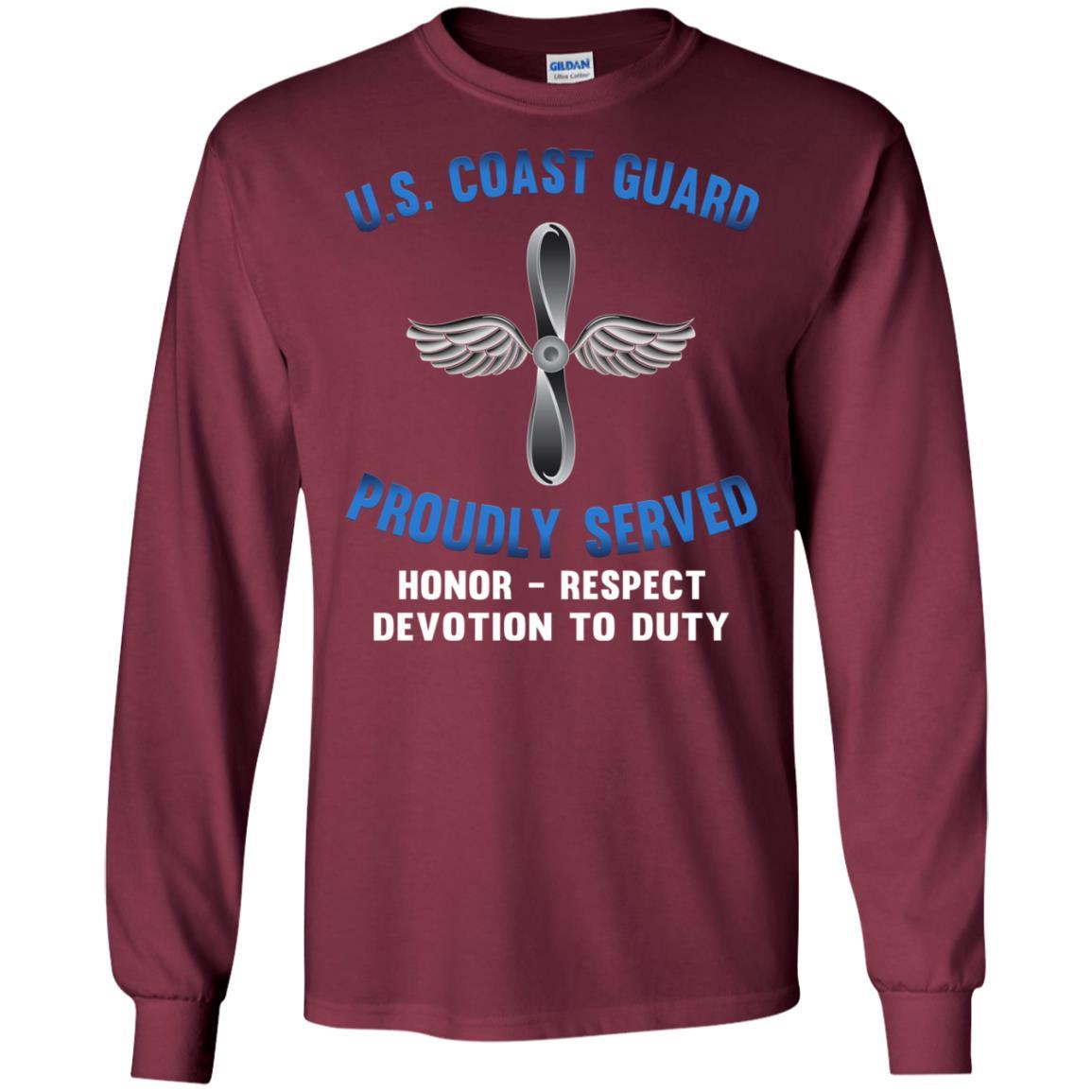 US Coast Guard Aviation Maintenance Technician AMT Logo Proudly Served T-Shirt For Men On Front-TShirt-USCG-Veterans Nation